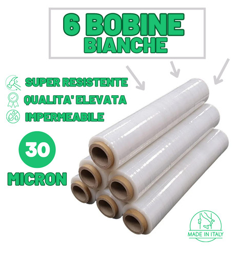 White stretch film rolls - white,